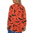 thumbnail image 3 of Abcomgle Plus Size Halloween Shirts for Women 3x Cute Pumpkin Bat Graphic T Shirts for Women Oversized Crewneck Long Sleeve Womens Clothing Fall Fashion Womens Tshirt,3XL, 3 of 4