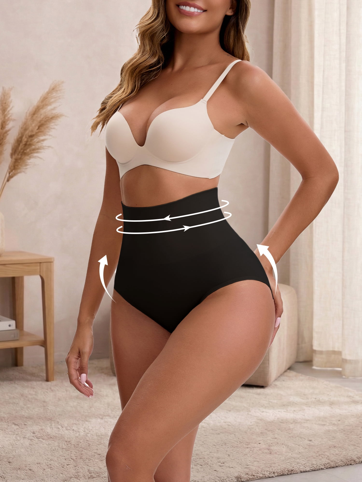DARING DIVA Women's Briefs Tummy Control Shaping Underwear XL Black