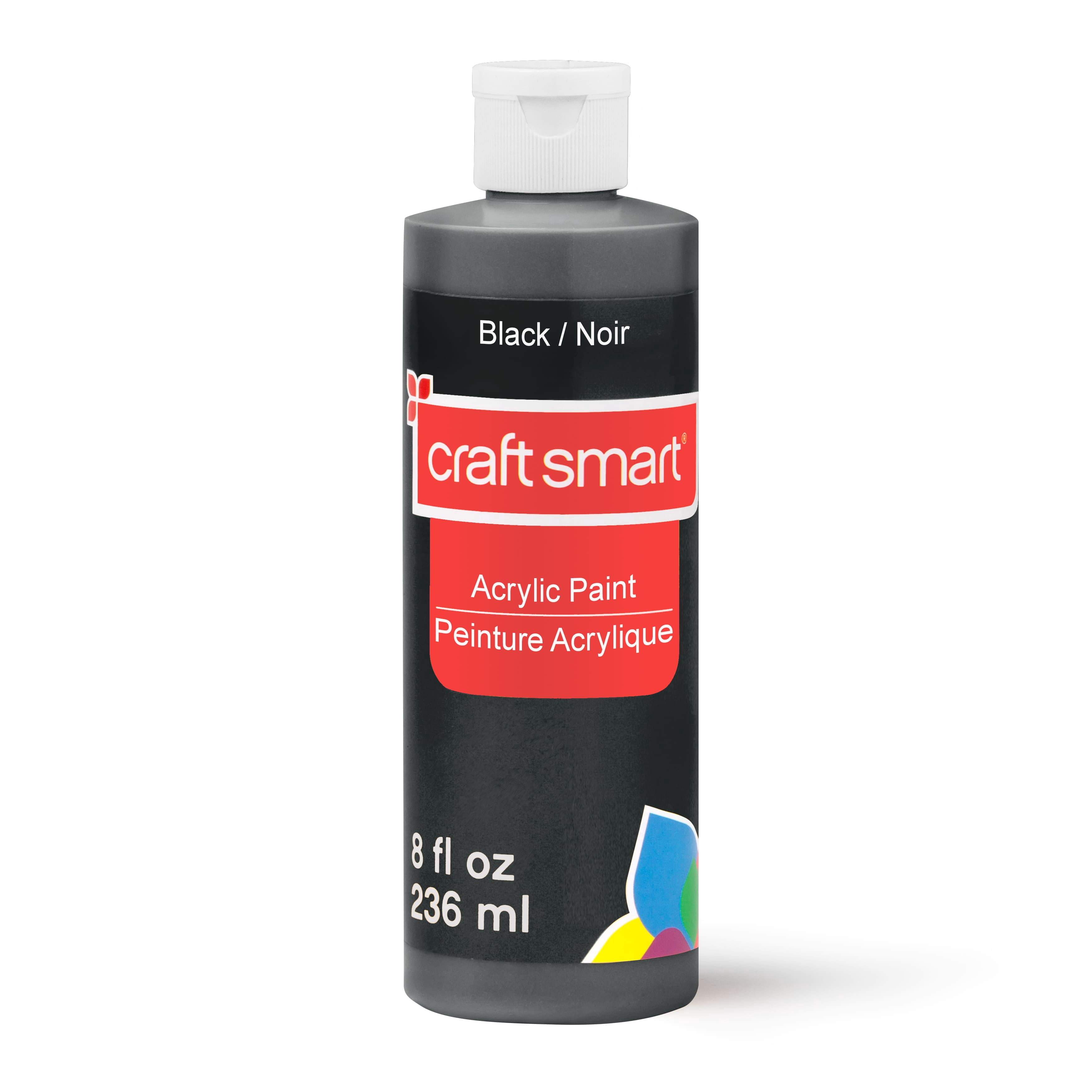 Craft Smart 8oz. Black Acrylic Paint - Non-Toxic Paint for Drawing, Painting, Art & Crafts Supplies - Bulk 8 Pack