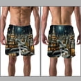 thumbnail image 3 of luoweisi Men's Beach Shorts Quick Dry Swim Trunks with Mesh Lining Christmas Night 2XL, 3 of 5