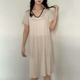 thumbnail image 7 of Yuncity Womens Nightgowns Summer V Neck Short Sleeve Casual Sleepshirt Comfortable Home Basic Solid Color Pajamas Pjs Loungewear Soft M-6Xl, 7 of 7