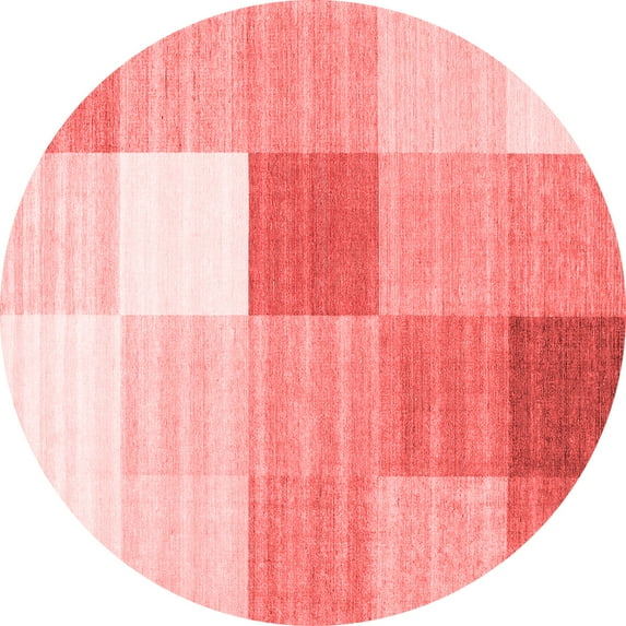 Ahgly Company Indoor Round Checkered Red Modern Area Rugs, 7' Round
