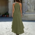thumbnail image 6 of Iyufng Summer Dresses for Women 2026 Women's Halter Sleeveless Asymmetrical Ruffled Hem Casual Maxi Dress, 6 of 8