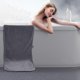 thumbnail image 5 of Juego de toallas de baño premium con diseño de piña enrejada, tela de felpa superabsorbente de secado rápido para spa y baño de invitados. Experiencia de lujo Aestivo | Gris | AESTIVO, 5 of 7