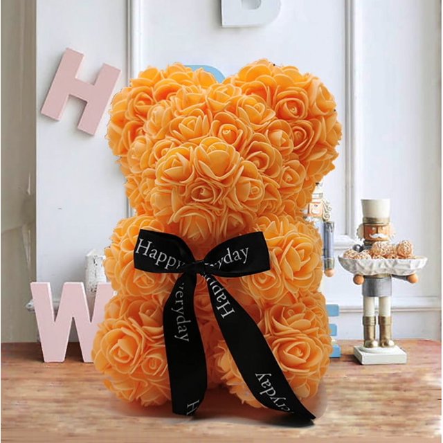 520 Oso rosa con flor eterna, regalo de San Valentín, regalo de cumpleaños, ramo de muñeca rosa, suministro de fábrica