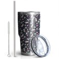 thumbnail image 2 of 30oz Dark Blue Cartoon Unicorn Pattern Tumblers Stainless Steel Tumbler with Lid and Straw,Vacuum Insulated Double Wall Travel Tumbler Cups Mug with Cleaning Brush for Coffee,Tea, 2 of 7