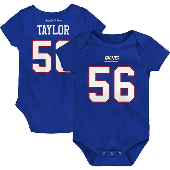 Infant Mitchell & Ness Lawrence Taylor Royal New York Giants Mainliner Retired Player Name & Number Bodysuit