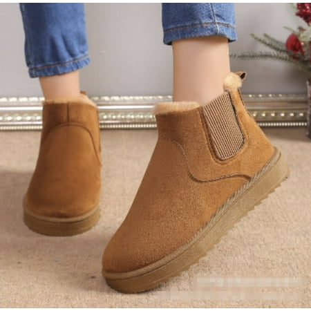 

Women s Winter Fashion Suede Warm Ankle Boots Comfortable Boots With Temperament Girls Dress Shoes