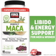 Force Factor Perfect Maca, Black & Yellow Maca Root Supplement with DIM & Saffron for Mood, Hormone, & Energy Support, Dark Cherry, 60 Soft Chews