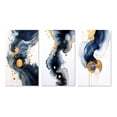 thumbnail image 2 of Designart "Blue Groove Crossroads Abstract in Ink and Gold" Abstract Painting Wall Art Set Of 3 - Modern Gold Gallery Set For Office Decor, 2 of 6