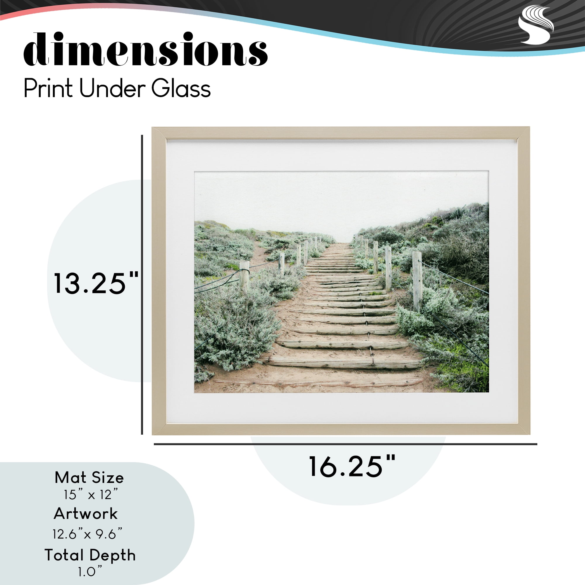 Stupell Industries Stairway To Heaven Path Birch Framed Print Under Glass, design by Leah Noel Art