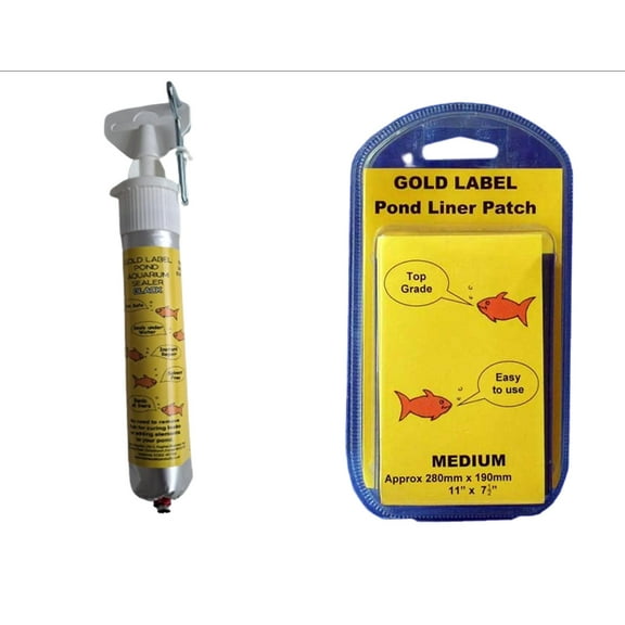 PondH2o Water Garden Koi Fish Pond Liner Leak Repair Kit, Includes One Shot Underwater Sealant and Pond Liner Patch