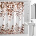 thumbnail image 2 of Brown Eucalyptus Leaves Shower Curtain, Watercolor Spring Summer Botanical Waterproof Shower Curtain Set with 12 Hooks Lightweight Bath Curtains Fabric Bathroom Decor 72x78 Inches, 2 of 9