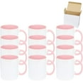thumbnail image 2 of 11oz White Ceramic Sublimation Coffee Mug in White Gift Box, Pink, Case of 12, 2 of 2