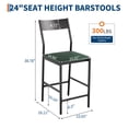thumbnail image 2 of Memoryfield PU Leather Bar Stools Bar Stools Set of 2, Modern Iron Counter Height Chairs, 300 lb Capacity, Kitchen Island & Home Bar, Green, 2 of 9