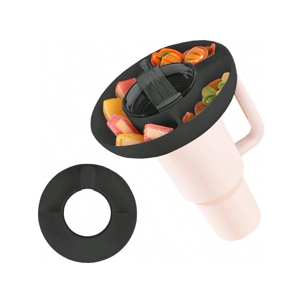 1pc Insulated Cup Holder Snack Tray, Reusable Snack Container With 3 Compartment Dividers, Flat Bottom Cup Holder, Easy To Assemble And Convenient To
