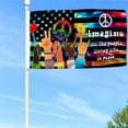 thumbnail image 3 of Cayyon Hippie Grommet Flag Imagine All The People Living Life In Peace Flag 3x5Feet Banner with 2 Brass Grommets, 3 of 4