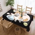 thumbnail image 2 of DouZhe Rectangular Tablecloth, Happy Tabby Cat Table Cloth for Kitchen Dinning Tabletop, 72" x 54" Waterproof Polyester Table Cover, 2 of 8
