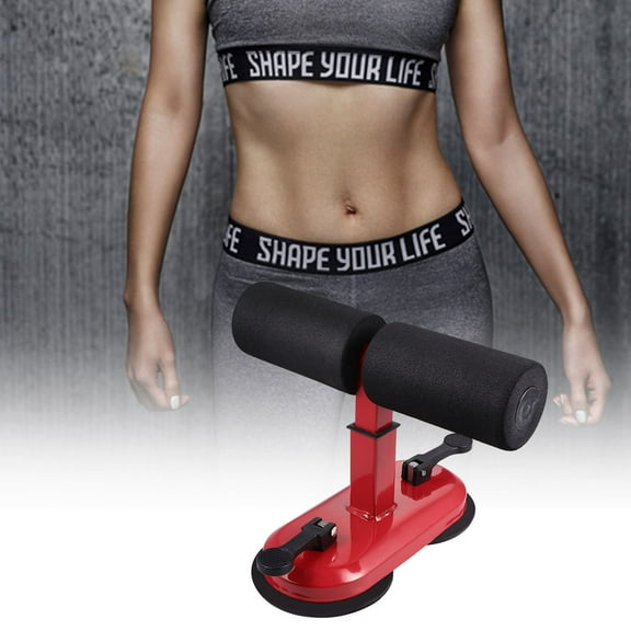 FRCOLOR Abdominal Machine Crunches Aid Men's Women's Suctorial Waist Fat Reduction Household Fitness Belly Roll Equipment (Red)
