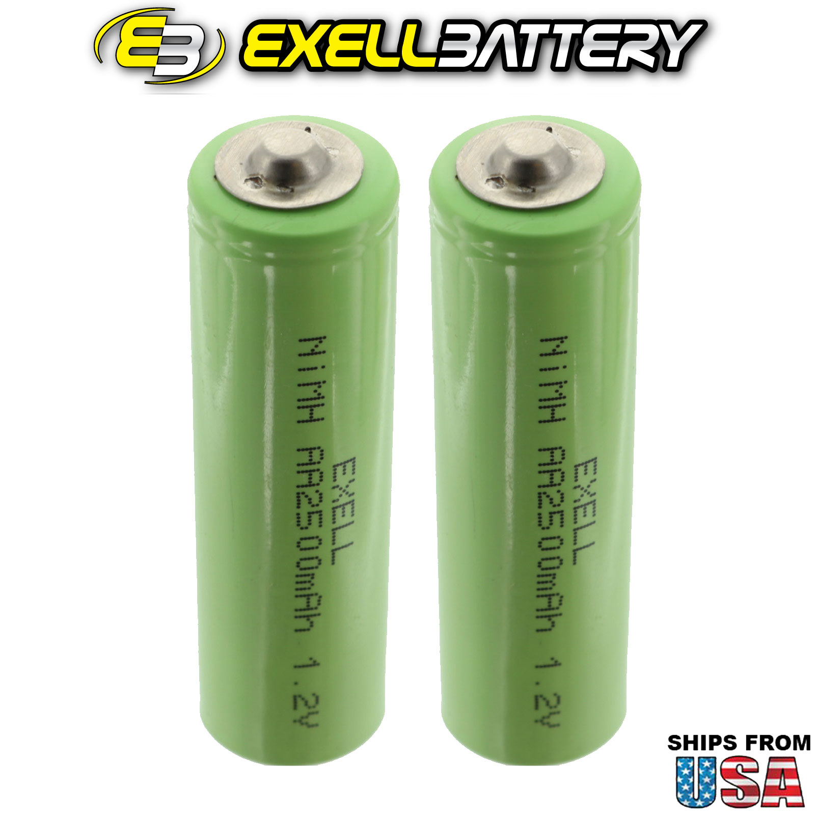 2x AA 1.2V Rechargeable Button Top Batteries For Solar Lights, Remotes