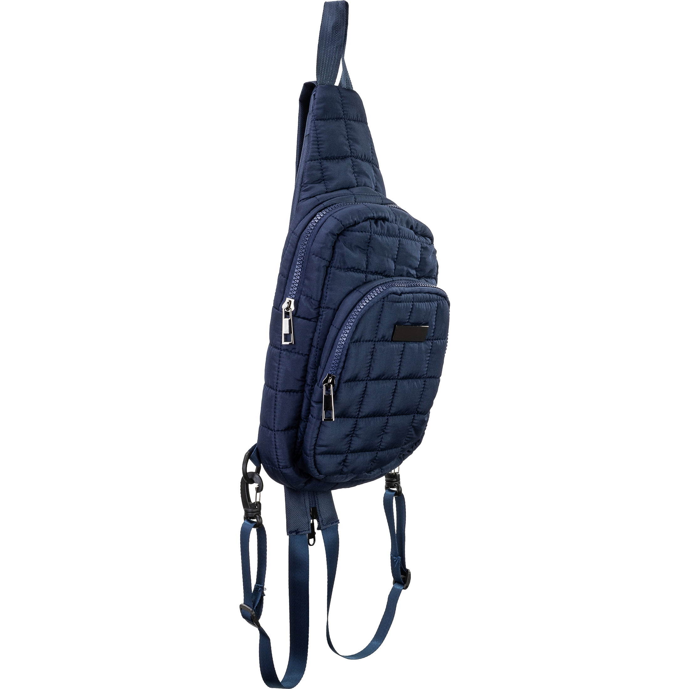 True Gear Quilted Polyester Convertible Crossbody Backpack for Women with Adjustable Straps, Blue