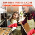 thumbnail image 3 of Juego de 7 guantes de horno extralargos y agarraderas para ollas, silicona antideslizante resistente al calor hasta 500 °F con forro acolchado con mini guantes de horno y almohadillas calientes para, 3 of 5