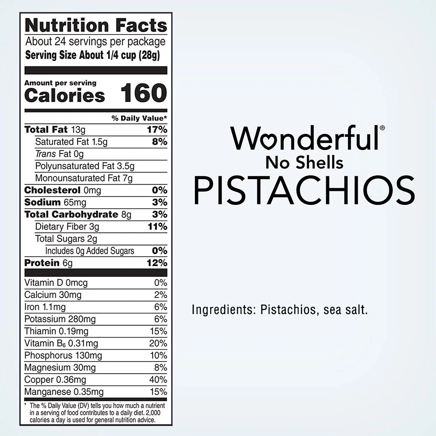 Wonderful No Shells Lightly Salted Pistachios 24 oz