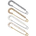 thumbnail image 1 of piezas broche para mujer suéter chal clip cristal artificial y broche de perlas, 2 dorados y plateados, 1 of 5
