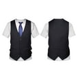 thumbnail image 3 of TTAO Casual Short Sleeve Fake Suit T-Shirt Vest & Tie Printed Tuxedo Shirt for Men Black 3XL, 3 of 4