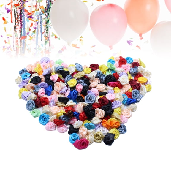 ORDDIART 100 Pieces Multicolor Satin Ribbon Roses for Crafts, Projects, Wrapping, Home Decor and Floral Arrangements