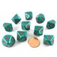 thumbnail image 1 of Chessex Dice Ankh green / Red Pearlized d10 Juego de 10 matrices Chessex 748223522144, 1 of 1