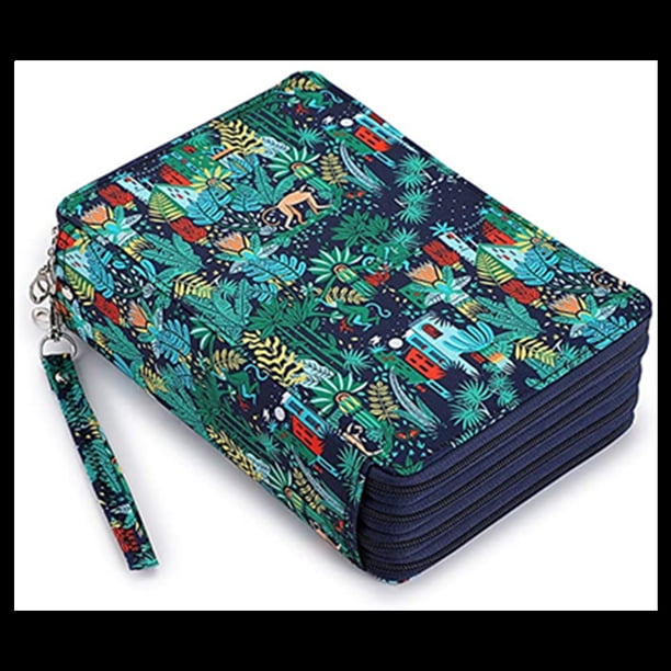 Bolsa para bolígrafos de PU de gran capacidad, bolsa de papelería para estudiantes, bolsa de almacenamiento para pintura artística con 200 agujeros, cortina para bolígrafos