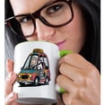 thumbnail image 2 of 3drose, Funny Cute Sheep Driving Ride Share Care Discount Sheep Pun, 15oz Two-tone Green Mug, 2 of 6