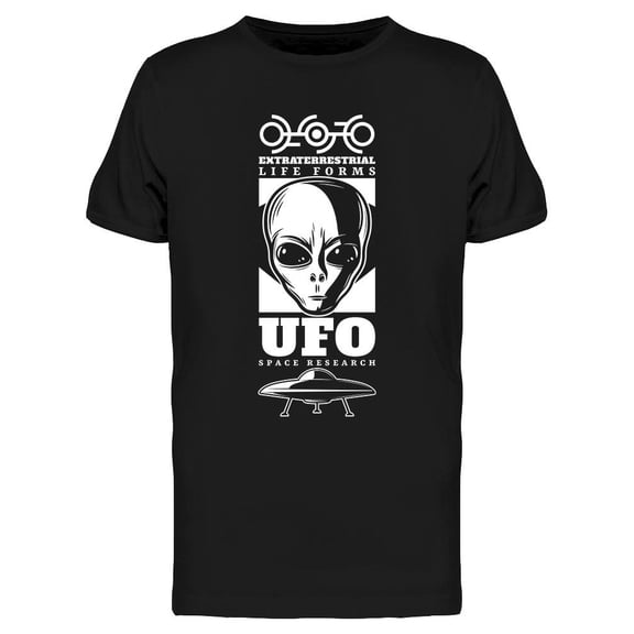 Vintage Ufo Graphic T-Shirt Men -Image by Shutterstock, Male Large