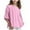 Pink, variant on RUTAYY Girl Child Tee Shirt 3/4 Sleeve Linen Blouse Leisure Elegant Top Crew Neck Plain Blouse Fashionable Beach Style, Black, 11-12 Years
