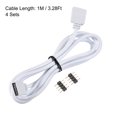 thumbnail image 4 of Unique Bargains 4 Pin 10mm RGB LED Strip Extension Cable 1M Length White 4Pcs, 4 of 5