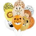 thumbnail image 2 of 10 piezas de 12 pulgadas de animales salvajes de la jungla, suministros para fiestas, decoraciones de cumpleaños, globos blancos de látex, globos de animales para fiestas de cumpleaños infantiles, 2 of 5