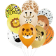 thumbnail image 2 of 10 piezas de 12 pulgadas de animales salvajes de la jungla, suministros para fiestas, decoraciones de cumpleaños, globos blancos de látex, globos de animales para fiestas de cumpleaños infantiles, 2 of 5