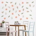 thumbnail image 5 of Colorful 41pcs Pink Flower Wall Stickers Green Leaves Wall Decals Peel and Stick Vinyl Wall Murals for Bedroom Home Flower Wall Decorations for Walls Windows Doors Furniture, 5 of 9