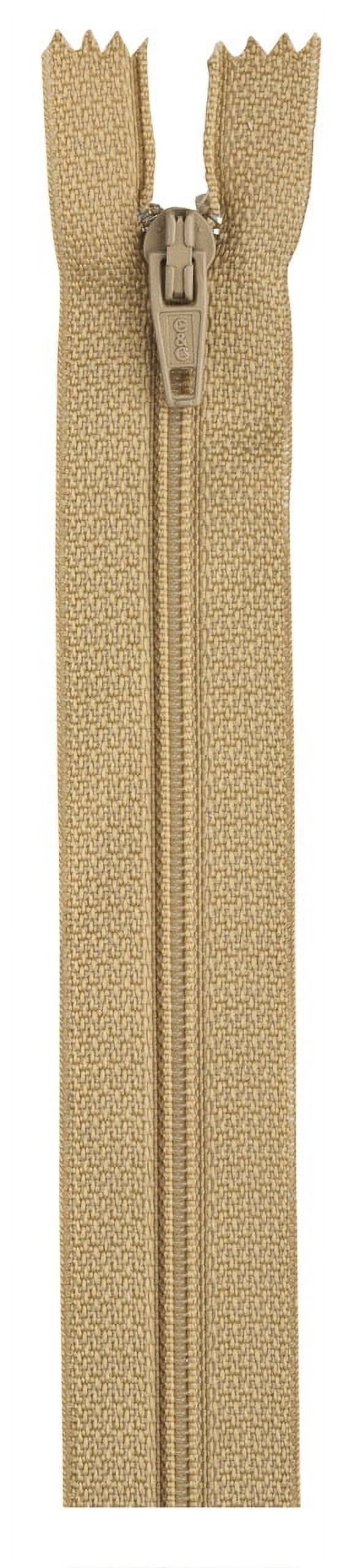 Coats & Clark Polyester 22" All Purpose Camel Sewing Zipper, 1 Each