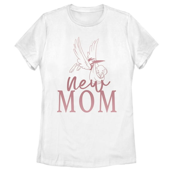 Women's Dumbo New Mom  Graphic Tee White X Large