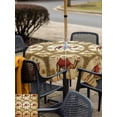 thumbnail image 5 of Outdoor Tablecloth with Umbrella Hole for Patio/Picnic/Party/Camping, Brown Desert Camels Waterproof Table Cloth Square Cover Washable, Tropical Date Coconut Trees Cords Leaves (60"x 60"), 5 of 8