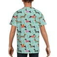 thumbnail image 5 of Wukai Christmas Dachshund Youth Unisex Short Sleeve T-Shirt for Boys, Girls, Teens, and Kids-X-Small, 5 of 7