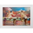 thumbnail image 1 of West, Ronald 24x17 White Modern Wood Framed Museum Art Print Titled - Wine and Cake on Jetty, 1 of 4