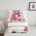 thumbnail image 5 of Homewish Cute Maltese Animal Twin Comforter Sets,Pink Bow Heart Bedding Set,Daisy Floral Decor,Pink Reversible,2-Piece,1 Comforter and 1 Pillowcase, 5 of 7