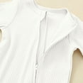 thumbnail image 5 of UAMVSH Baby Bodysuits Ribbed Long Sleeve Cotton Knitwear Onesie Comfy Infant Footed One-Piece Romper Jumpsuit with Zipper(12-18 Months,White), 5 of 7