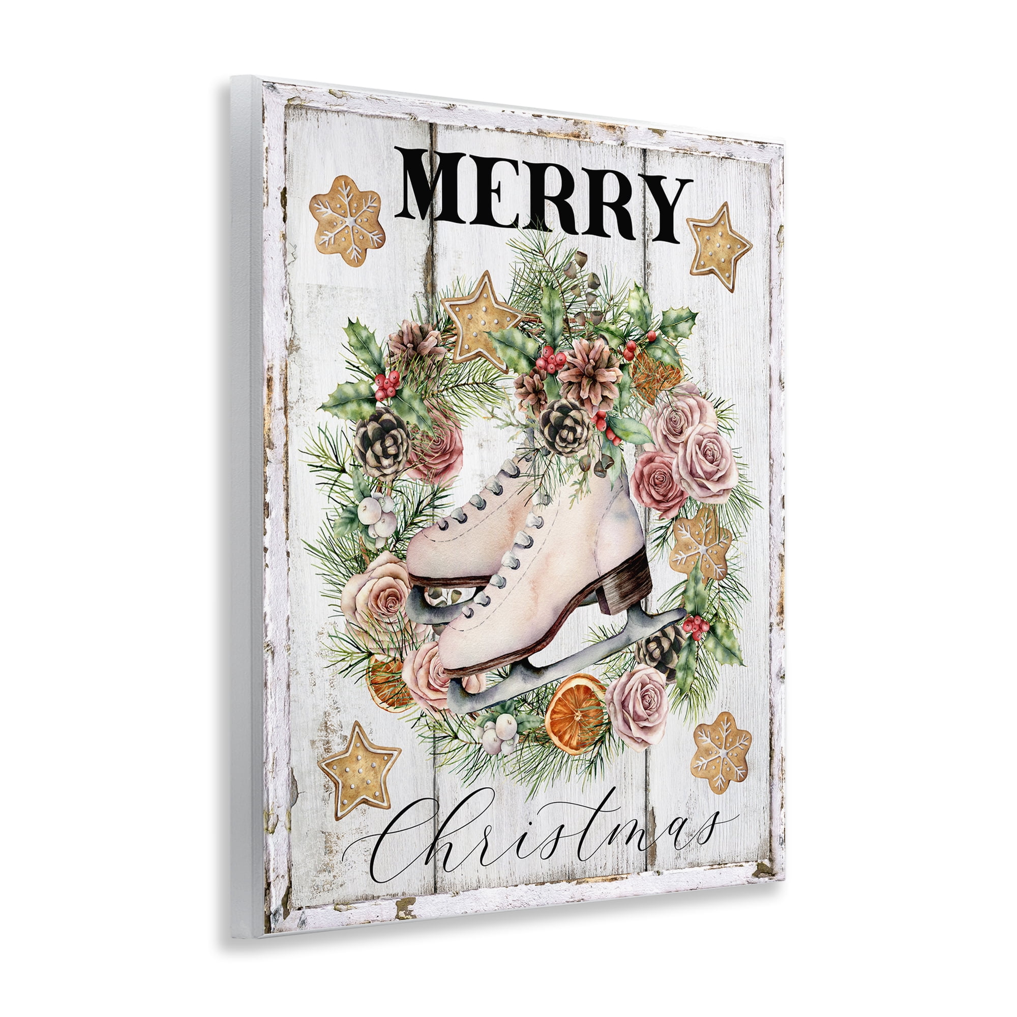 Stupell Industries Winter Ice Skates Holiday Painting Unframed Art Prints Wall Art, 11 x 14