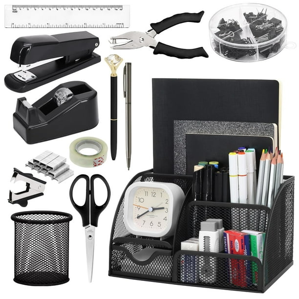 Set organizador de escritorio SYMDROMIA 13 en 1 con grapadora y dispensador de cinta