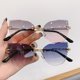 thumbnail image 2 of Gafas de sol con montura de Metal para mujer, anteojos de sol sin montura, Estilo Vintage, Ojo de gato, mariposa Multicolor degradado, para viajes al aire libre Fivean unisex, 2 of 2