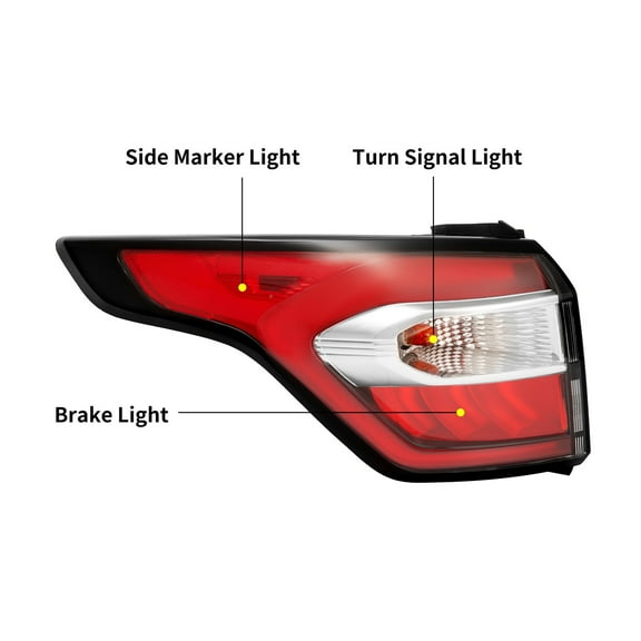 HECASA Left Outer Side Rear Tail Light Brake Lamp For 2017-2019 Ford Escape Kuga